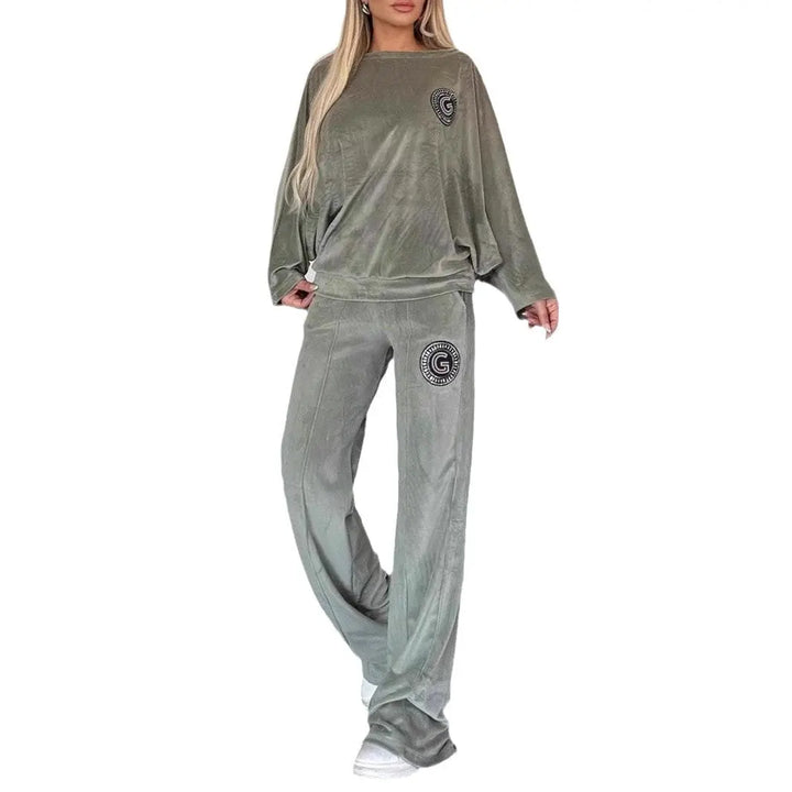LS | Women Casual Luxe Velvet Loungewear Set Lion Style