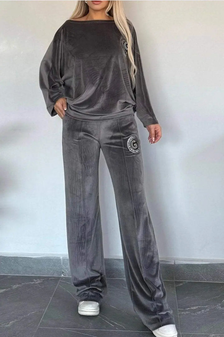 LS | Women Casual Luxe Velvet Loungewear Set Lion Style