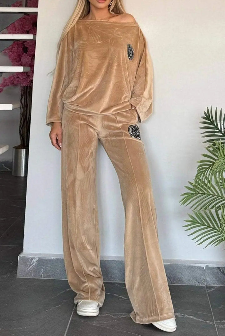 LS | Women Casual Luxe Velvet Loungewear Set Lion Style