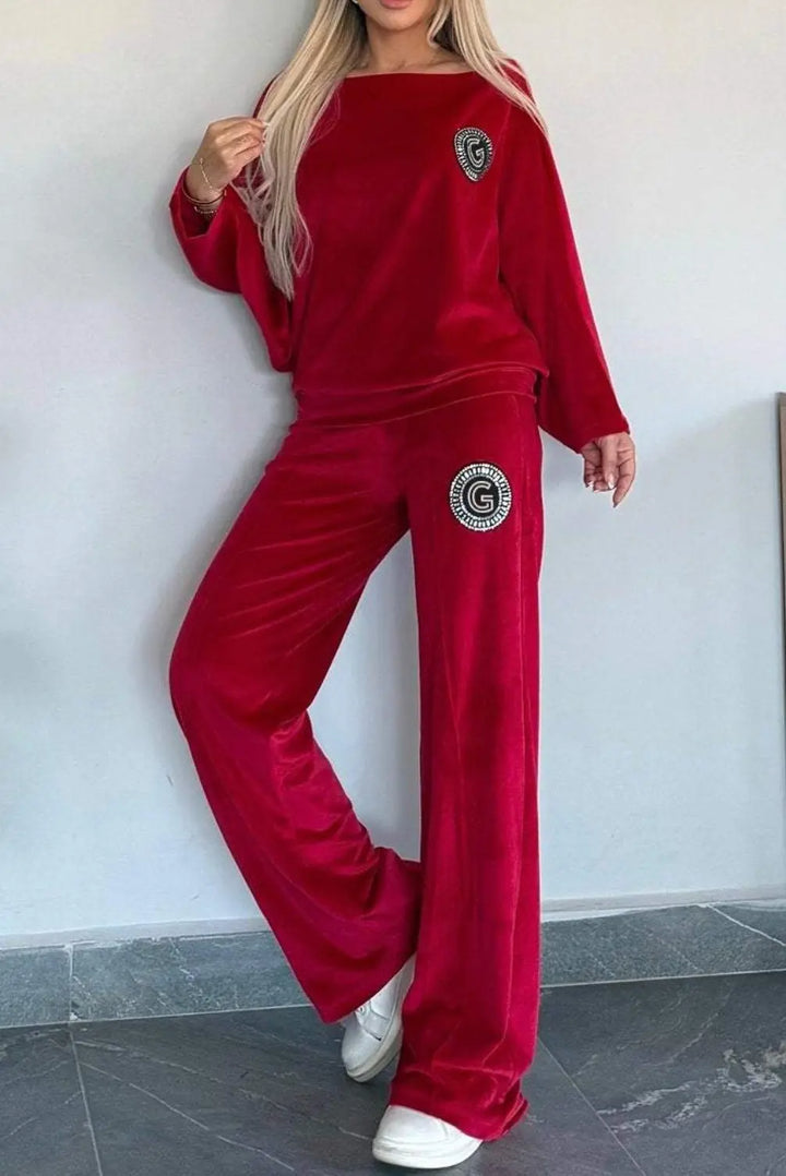 LS | Women Casual Luxe Velvet Loungewear Set Lion Style
