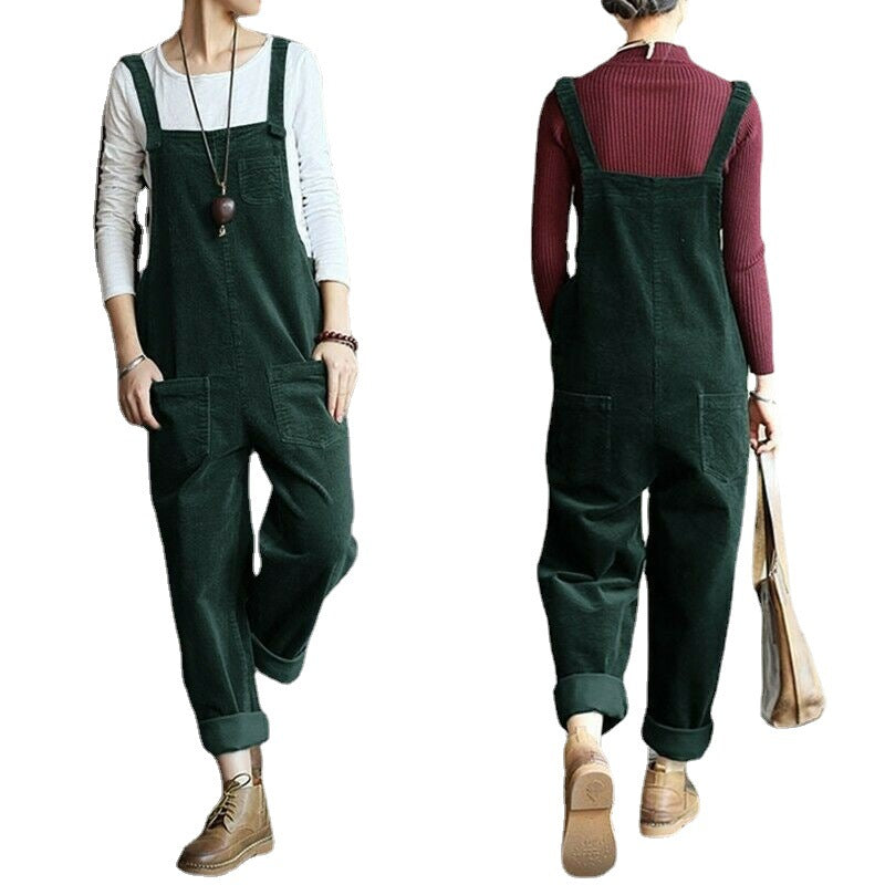 LS | Women Casual Pocket Overall Jumpsuit Lion Style