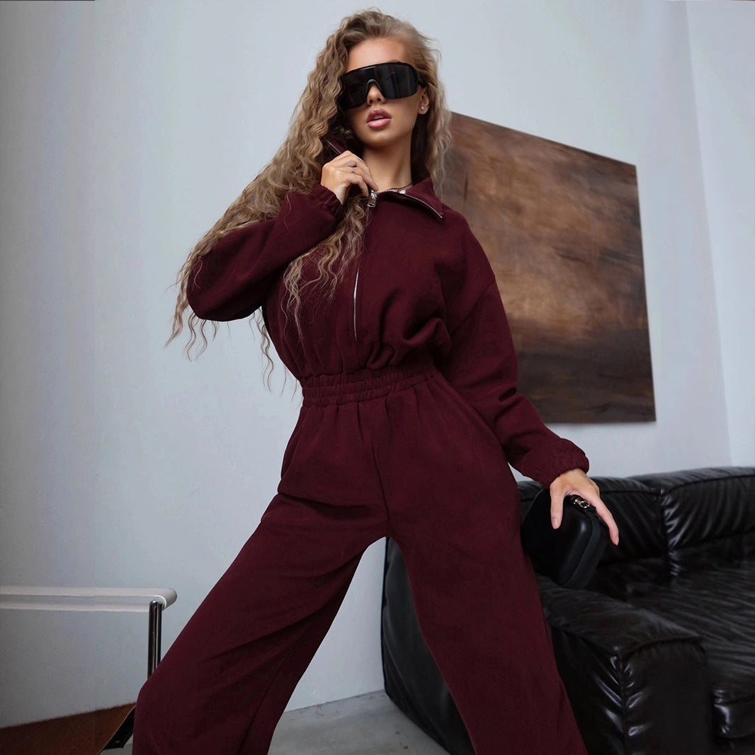 LS | Women Casual Zip Lounge Set Lion Style