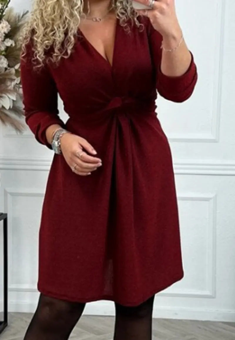 LS | Women Chic Knot Front Dress Lion Style
