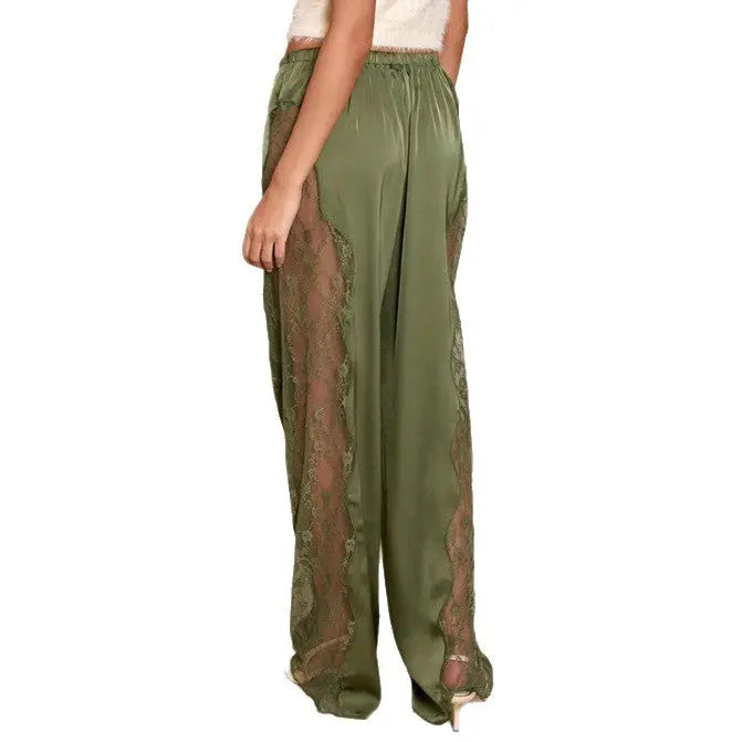 LS | Women Chic Lace Detail Pants Lion Style