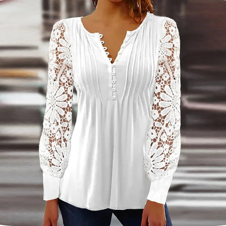 LS | Women Chic Lace Sleeve Top Lion Style