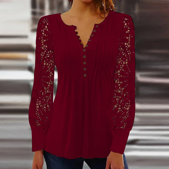 LS | Women Chic Lace Sleeve Top Lion Style