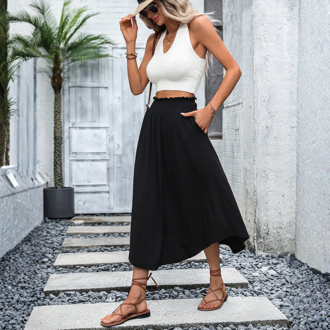 LS | Women Chic Midi Skirt Lion Style