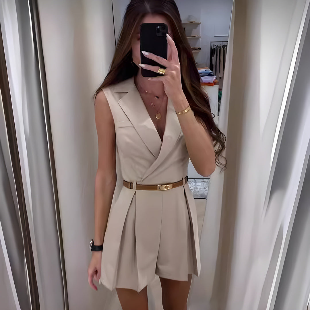 LS | Women Chic Office Romper Lion Style
