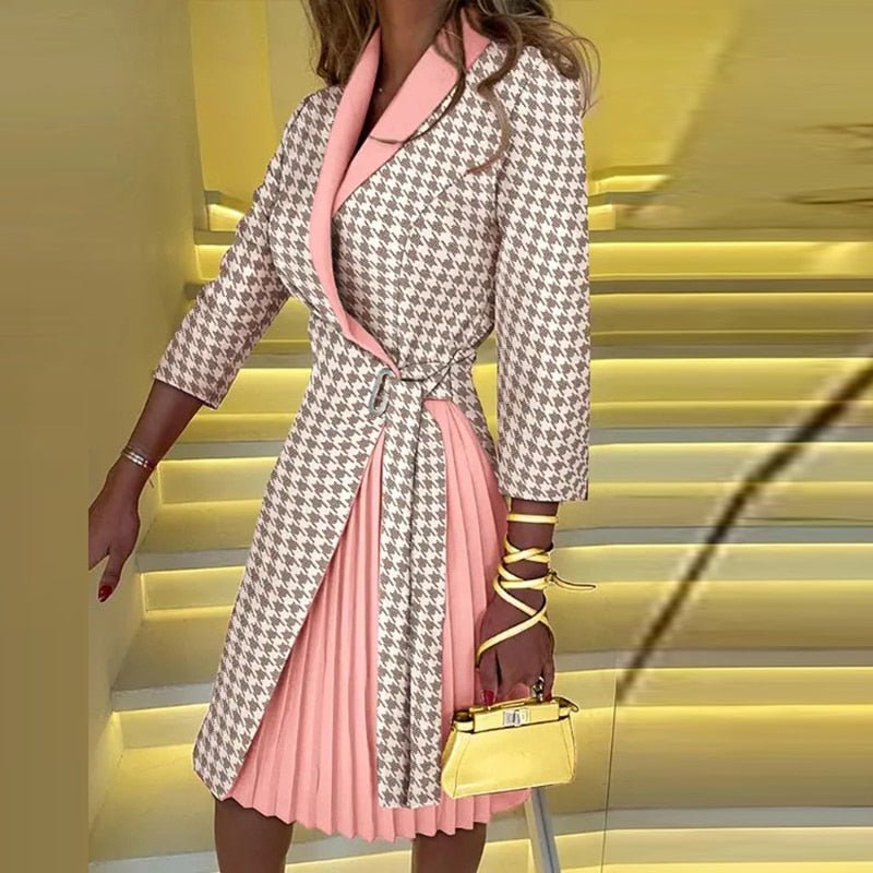 LS | Women Chic Pleated Dress Lion Style