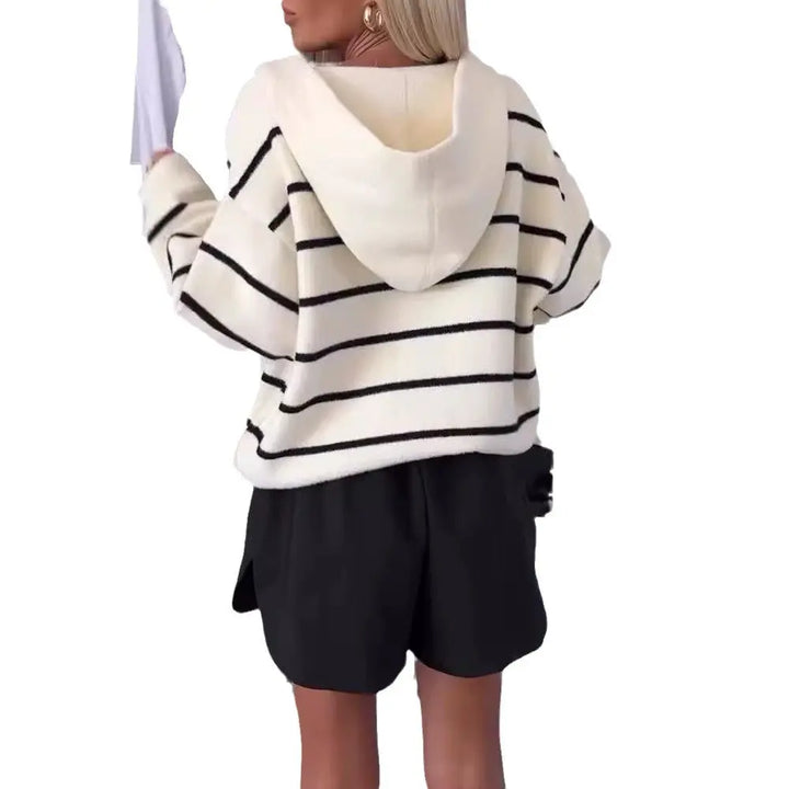 LS | Women Chic Stripe Knit Cardigan Lion Style