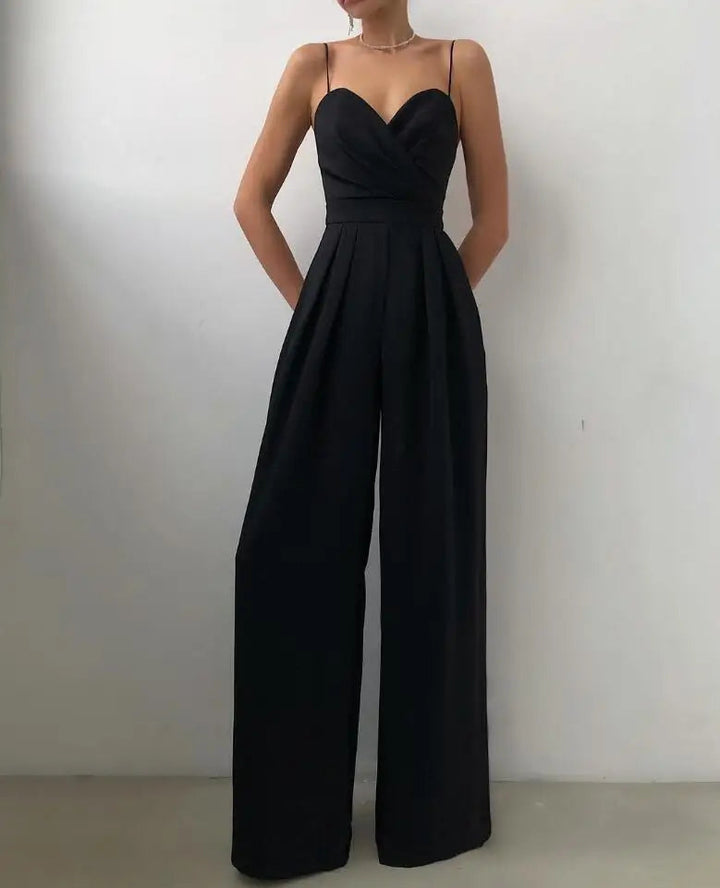 LS | Women Chic Sweetheart Neck Jumpsuit Lion Style