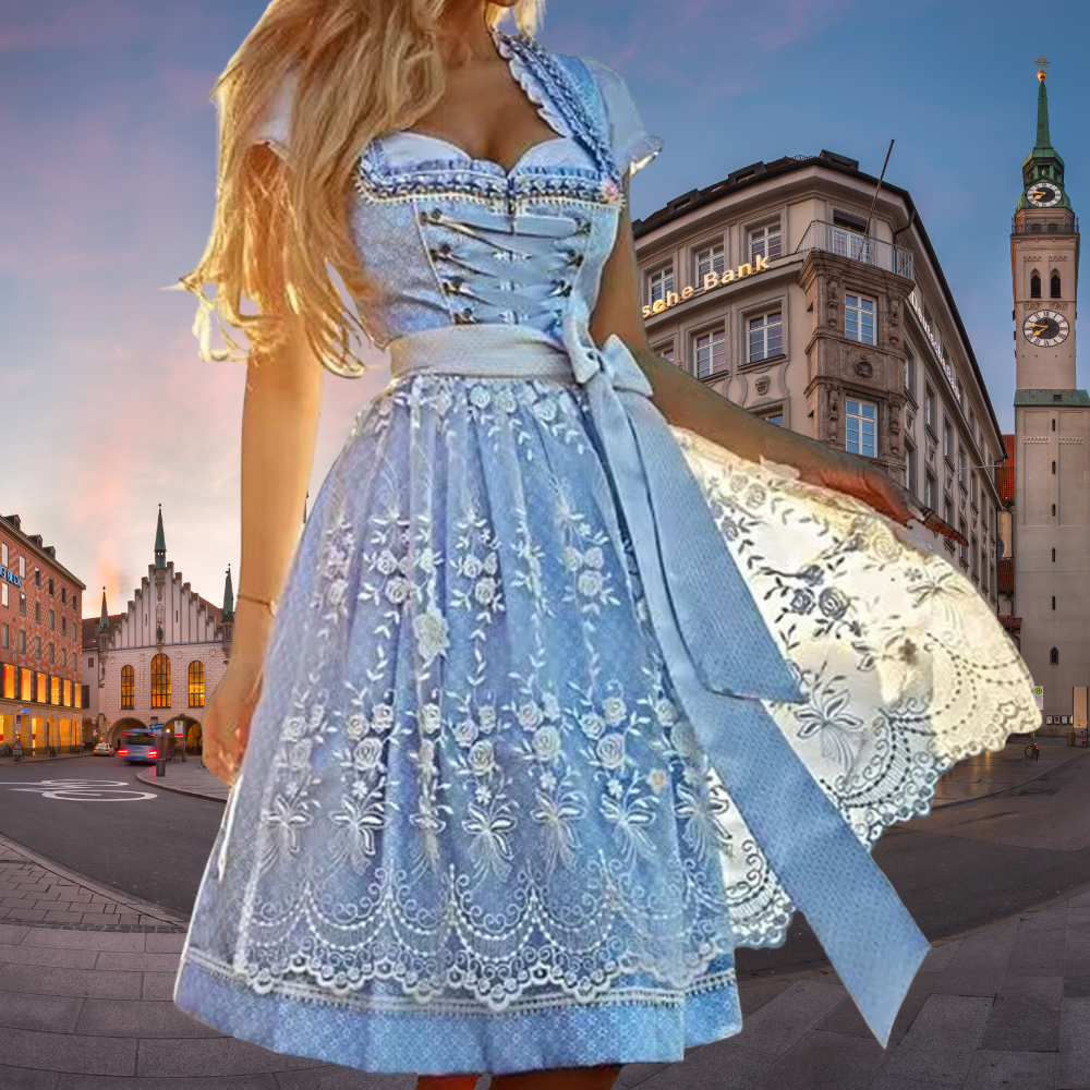 LS | Women Classic Dirndl Mini Dress Lion Style