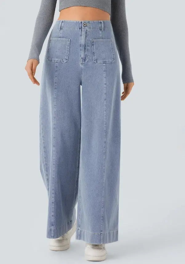 LS | Women Classic Wide Leg Jeans Lion Style