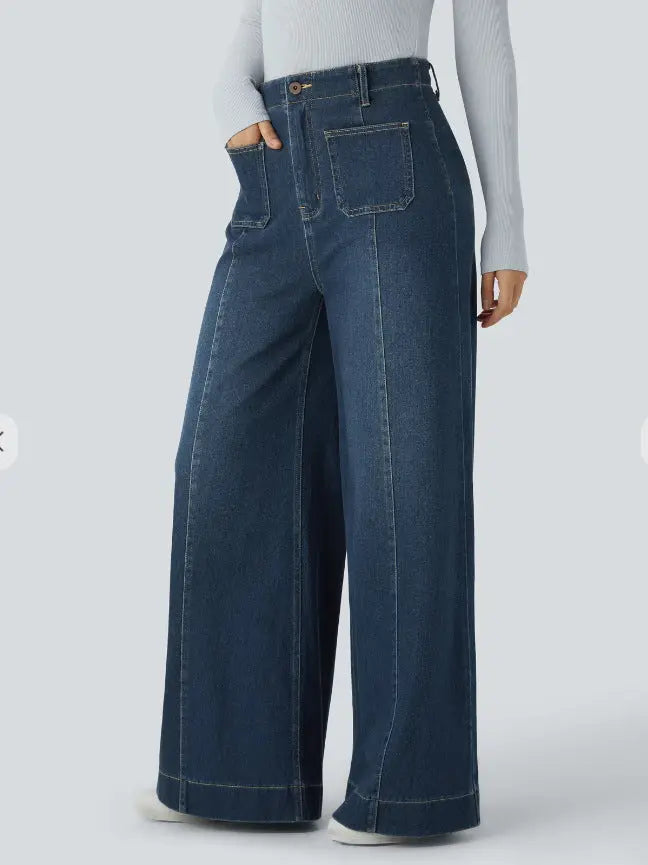LS | Women Classic Wide Leg Jeans Lion Style
