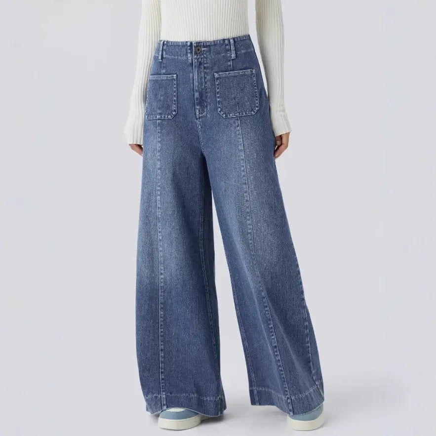 LS | Women Classic Wide Leg Jeans Lion Style