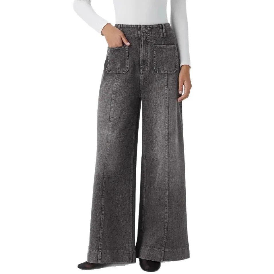 LS | Women Classic Wide Leg Jeans Lion Style