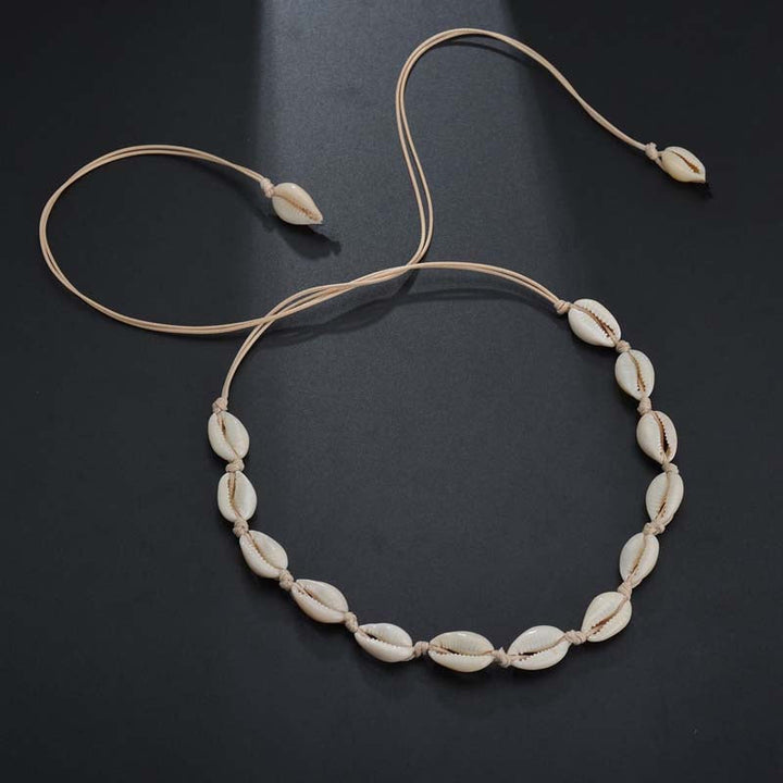 LS | Women Coastal Shell Choker Necklace Lion Style