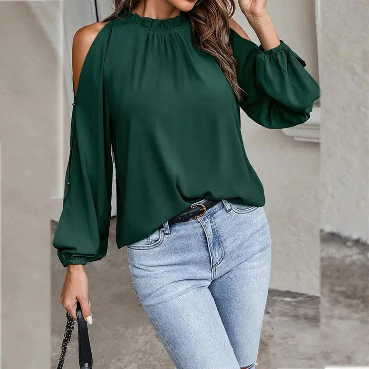 LS | Women Cold Shoulder Blouse Lion Style
