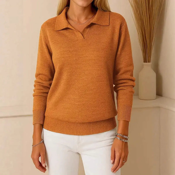 LS | Women Collared Knit Sweater Lion Style