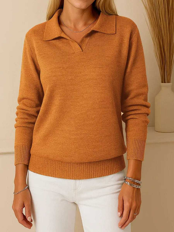 LS | Women Collared Knit Sweater Lion Style