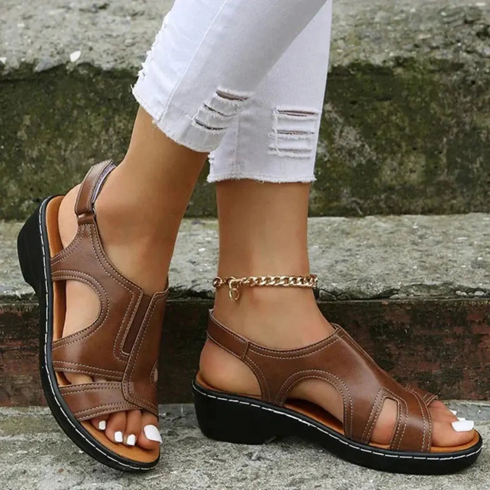 LS | Women Comfort Orthopedic Leather Sandals Lion Style