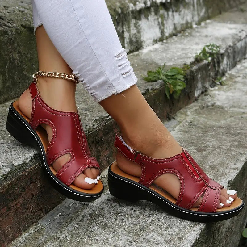 LS | Women Comfort Orthopedic Leather Sandals Lion Style