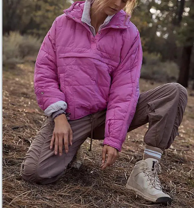 LS | Women Comfortable Quilted Hoodie Jacket Lion Style