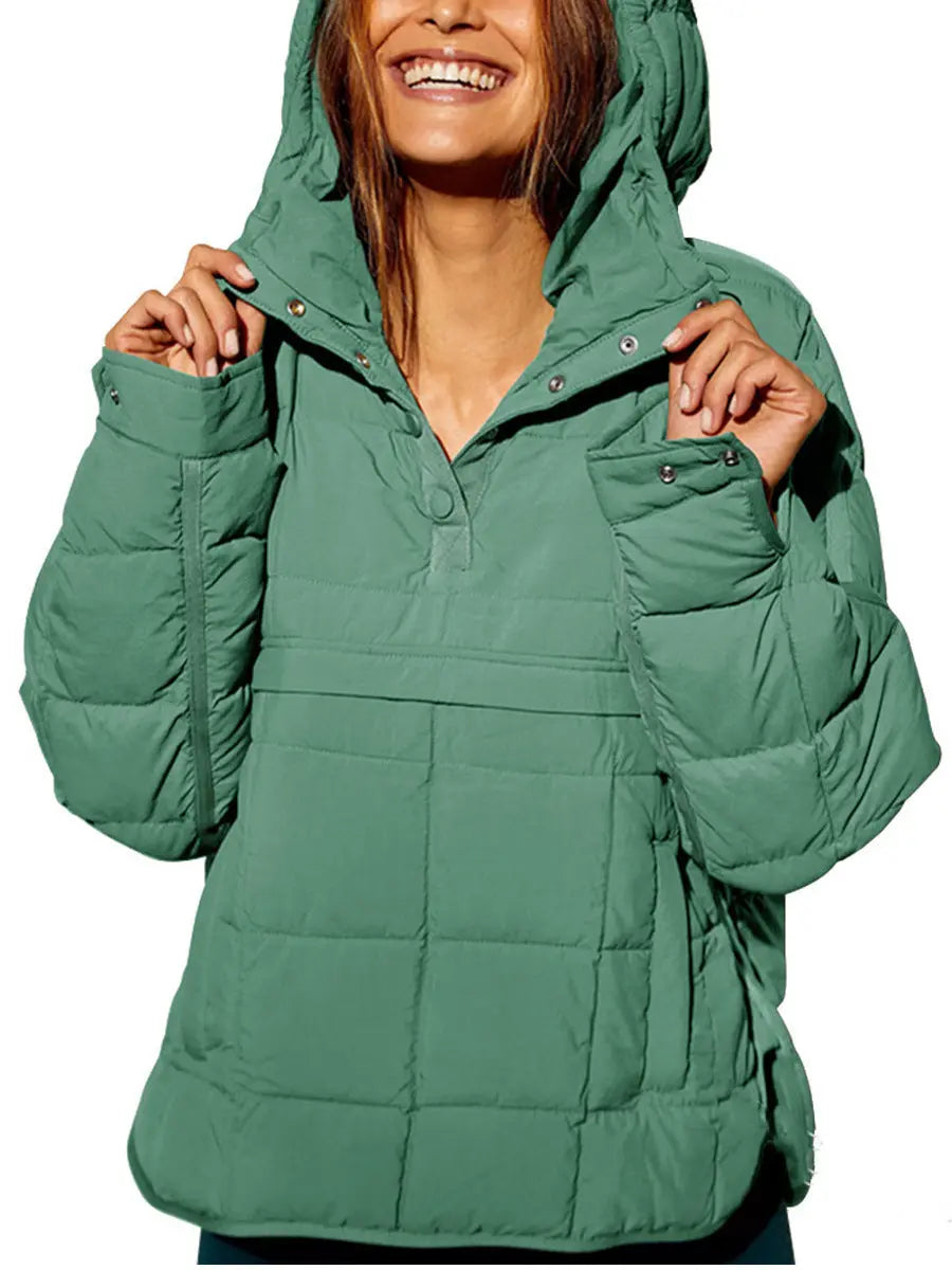 LS | Women Comfortable Quilted Hoodie Jacket Lion Style