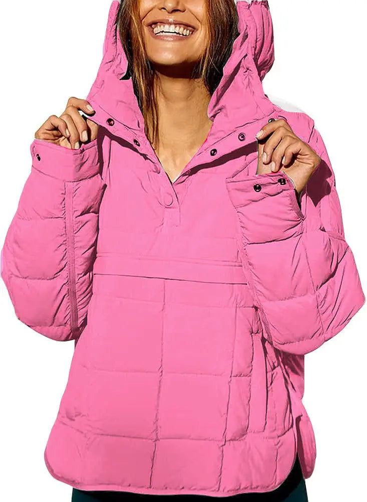LS | Women Comfortable Quilted Hoodie Jacket Lion Style