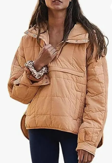 LS | Women Comfortable Quilted Hoodie Jacket Lion Style