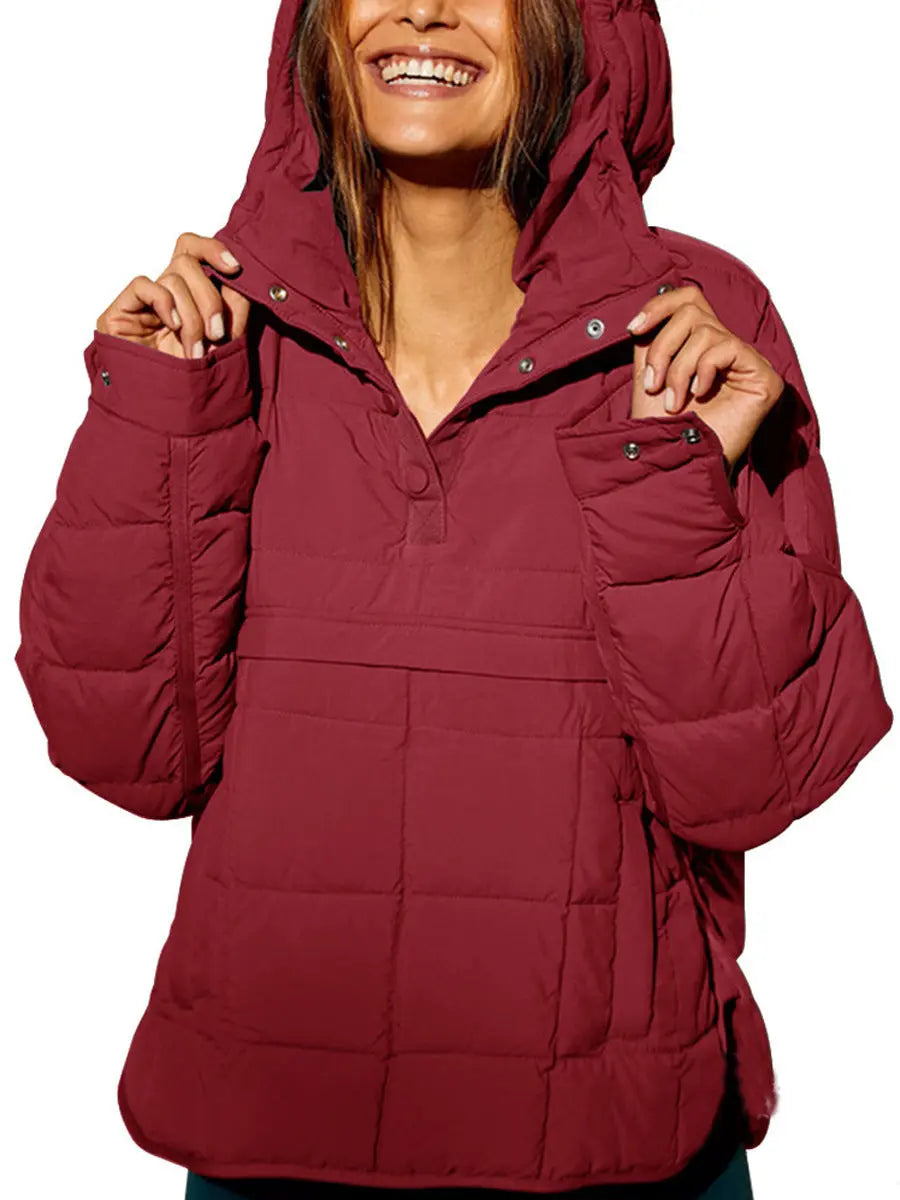 LS | Women Comfortable Quilted Hoodie Jacket Lion Style