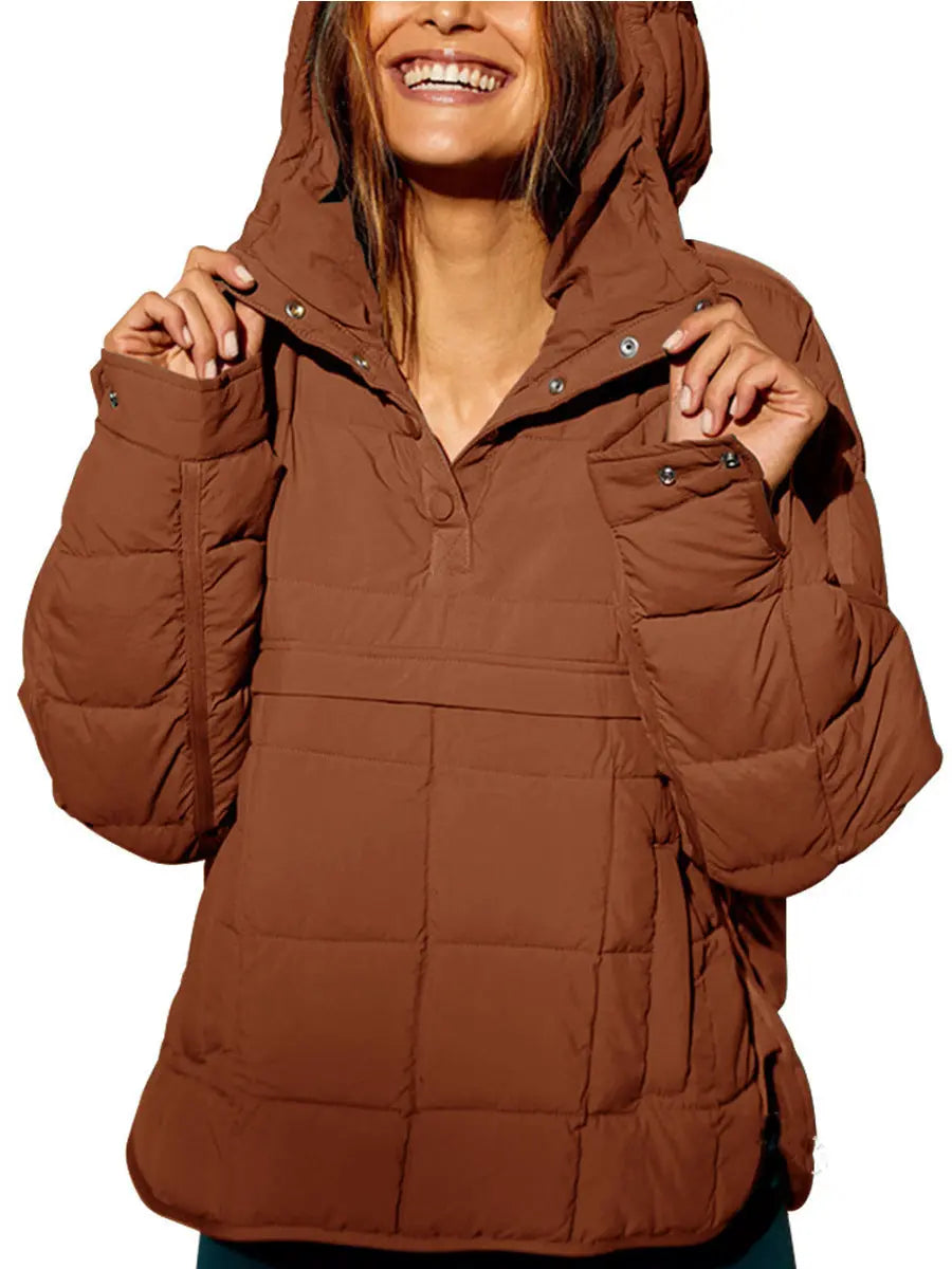 LS | Women Comfortable Quilted Hoodie Jacket Lion Style