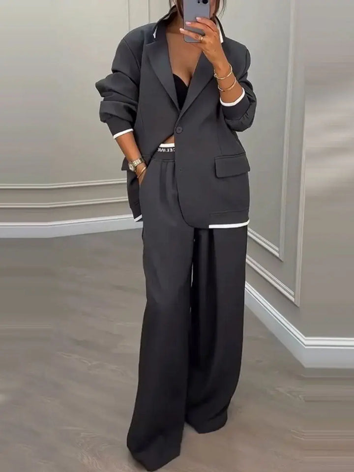 LS | Women Contemporary Blazer Pants Set Lion Style