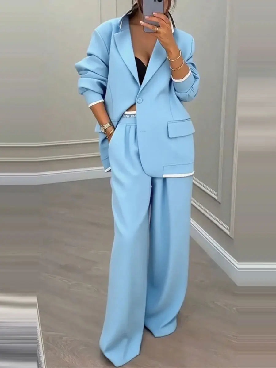 LS | Women Contemporary Blazer Pants Set Lion Style