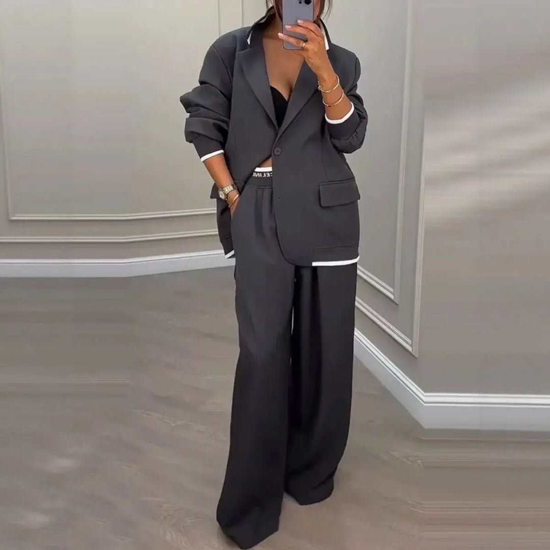 LS | Women Contemporary Blazer Pants Set Lion Style
