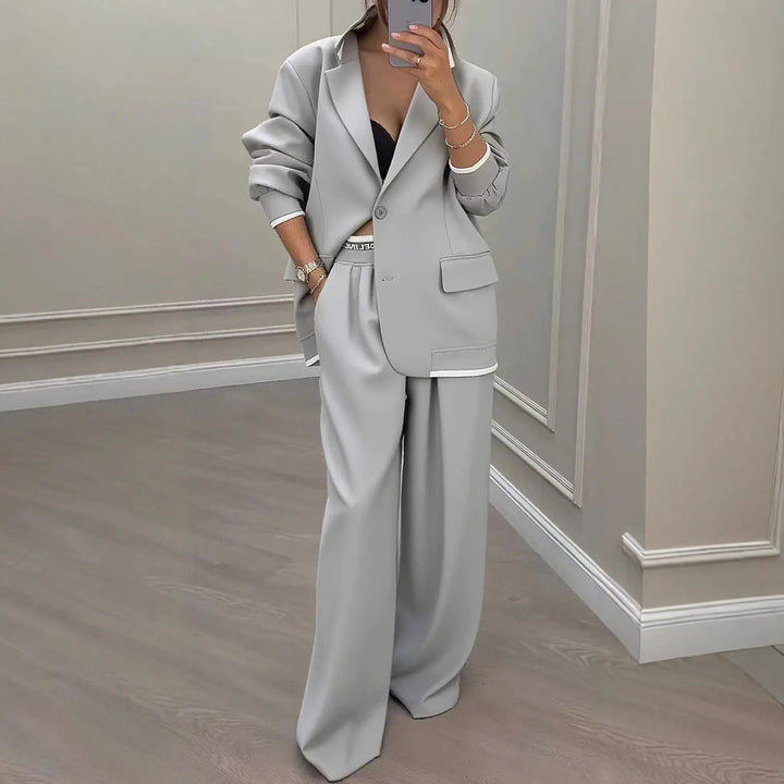 LS | Women Contemporary Blazer Pants Set Lion Style