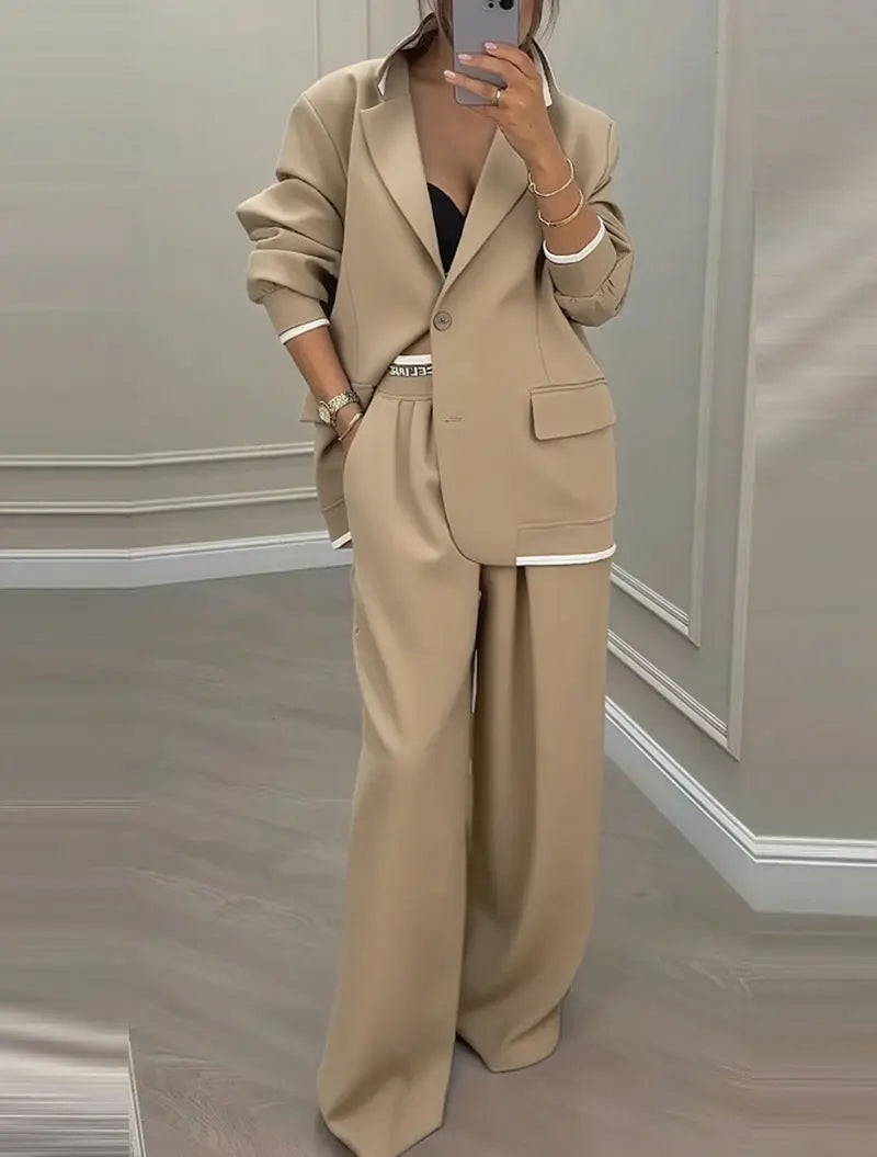 LS | Women Contemporary Blazer Pants Set Lion Style