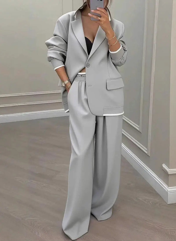 LS | Women Contemporary Blazer Pants Set Lion Style