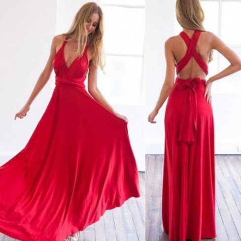 LS | Women Cross Back Evening Dress Lion Style