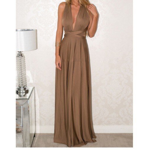 LS | Women Cross Back Evening Dress Lion Style
