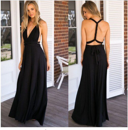 LS | Women Cross Back Evening Dress Lion Style