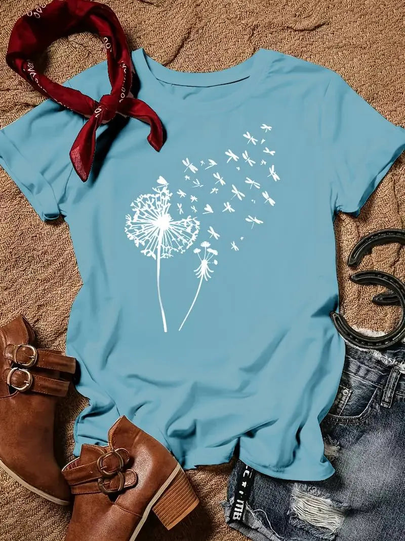 LS | Women Dandelion Print Shirt Lion Style