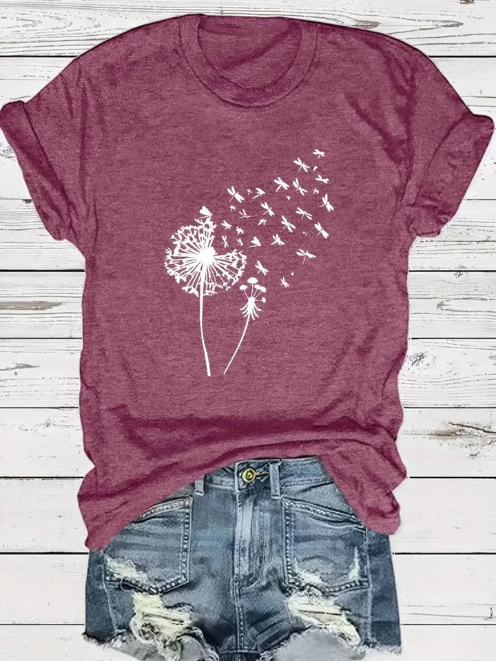 LS | Women Dandelion Print Shirt Lion Style