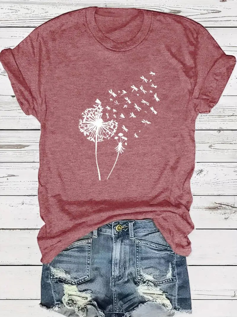 LS | Women Dandelion Print Shirt Lion Style