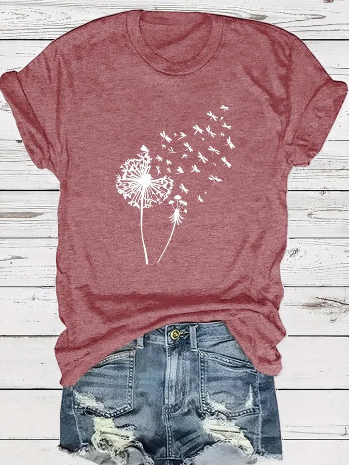 LS | Women Dandelion Print Shirt Lion Style