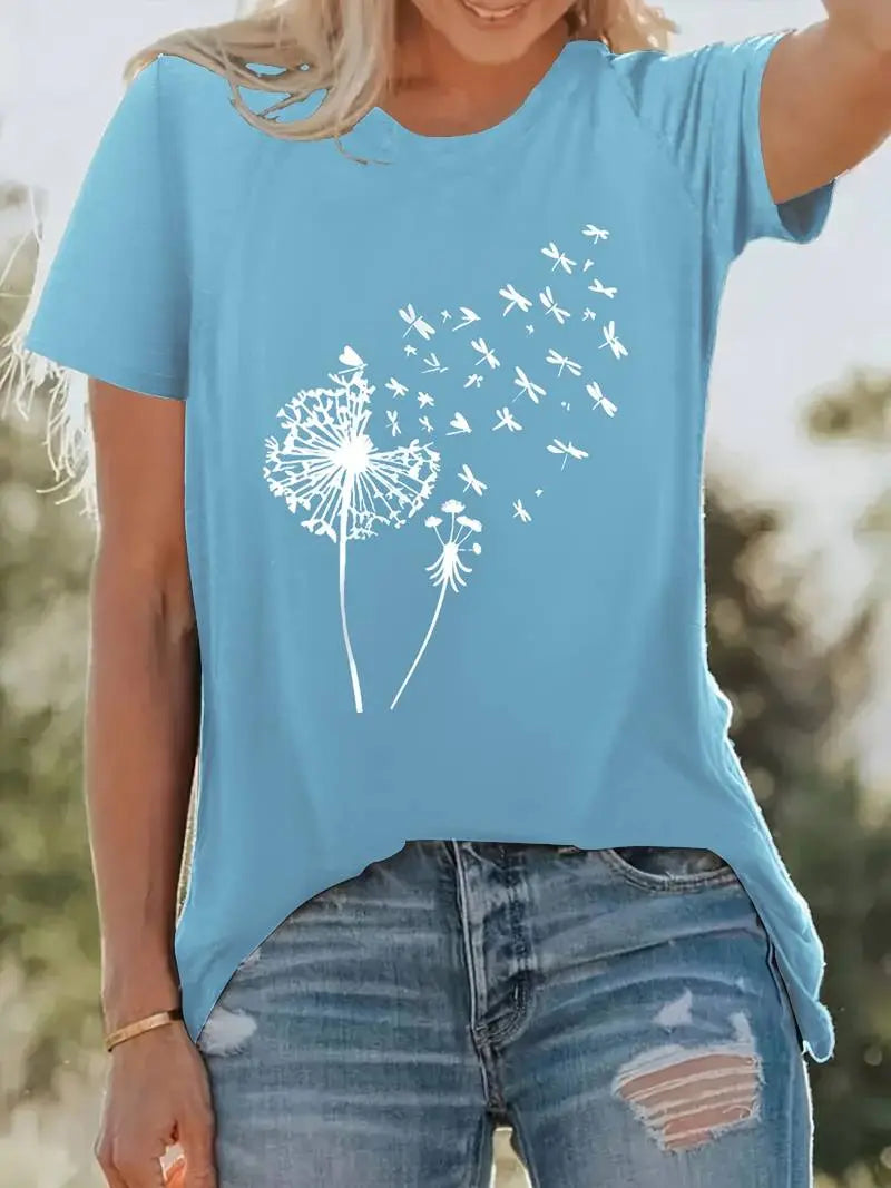 LS | Women Dandelion Print Shirt Lion Style