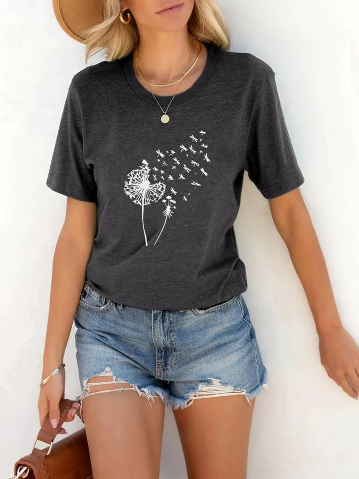 LS | Women Dandelion Print Shirt Lion Style