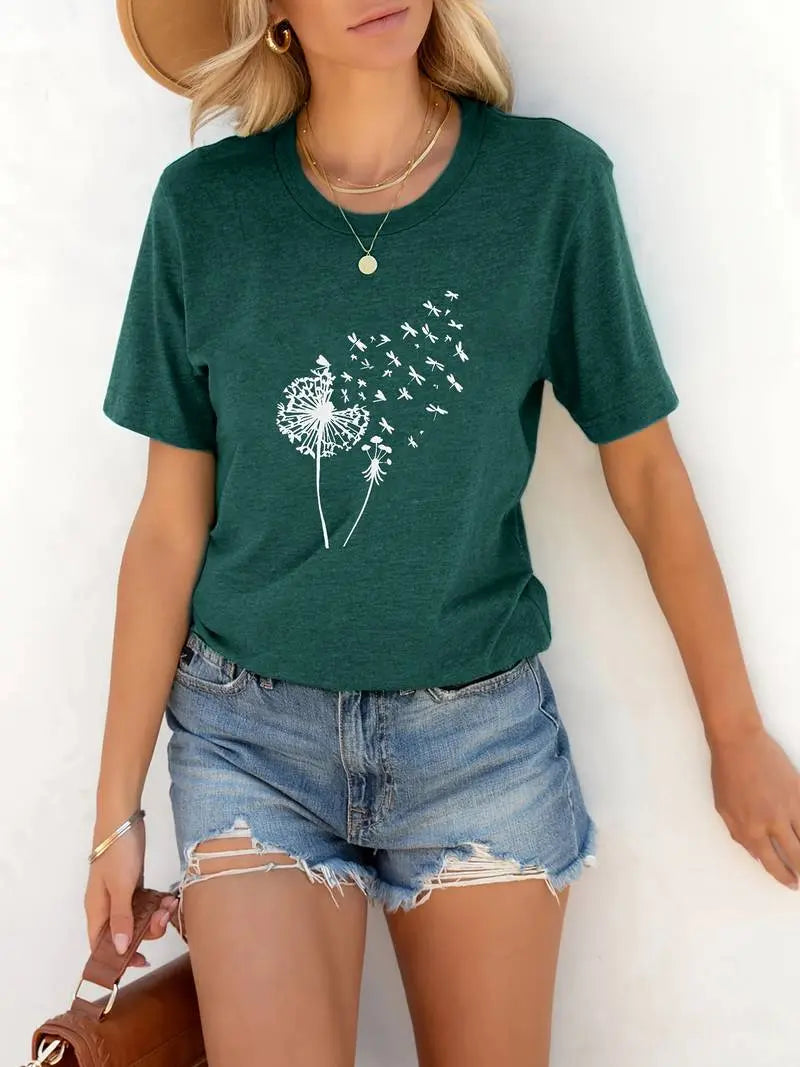 LS | Women Dandelion Print Shirt Lion Style