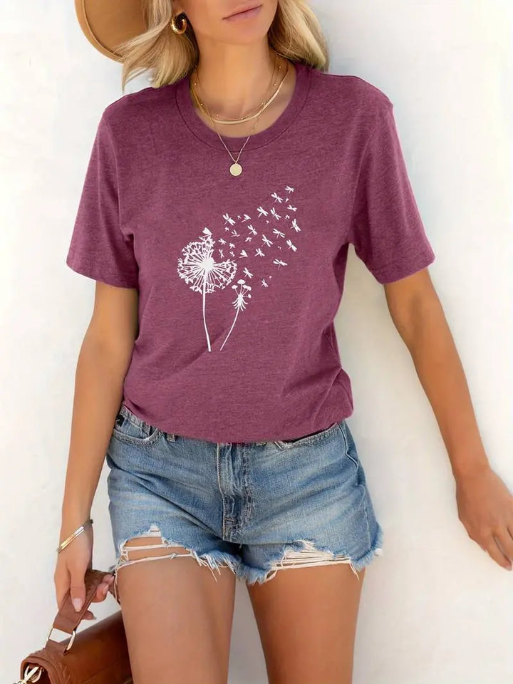 LS | Women Dandelion Print Shirt Lion Style