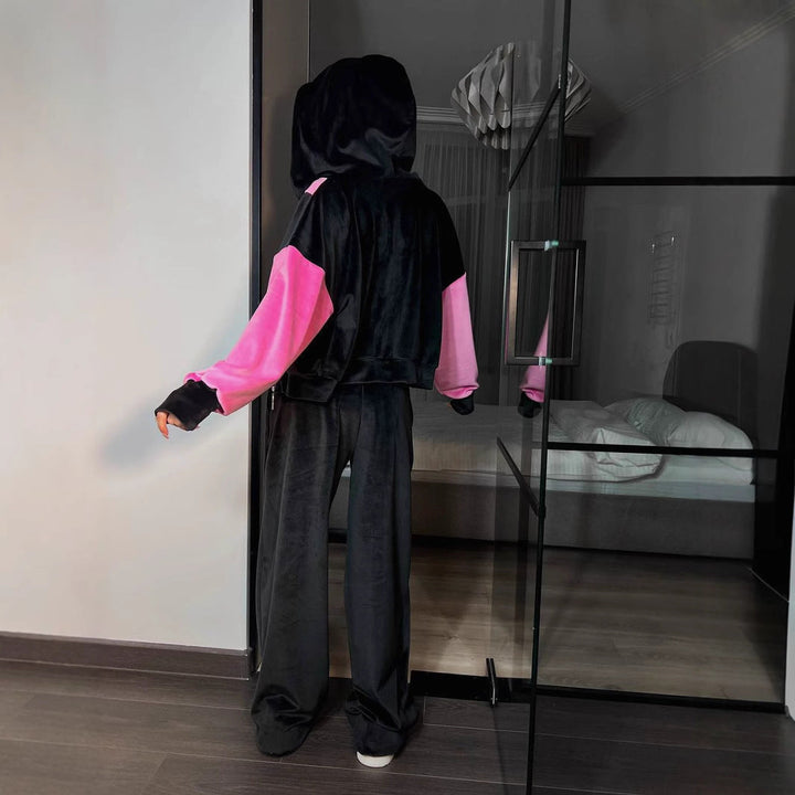 LS | Women Dual Tone Hoodie Set Lion Style